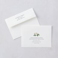 Classic Botanical Save The Date Card Envelopes White Standard Turquoise Both Recipient and Return Addresses Signature