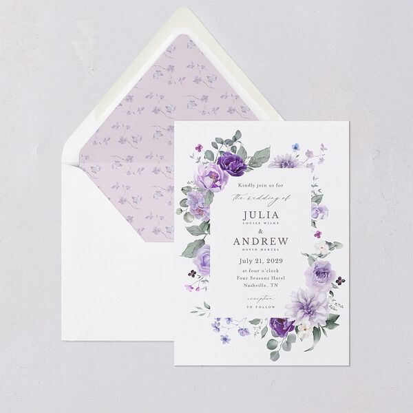 Elegant Floral Euro Envelope Liners Lilac Luxe