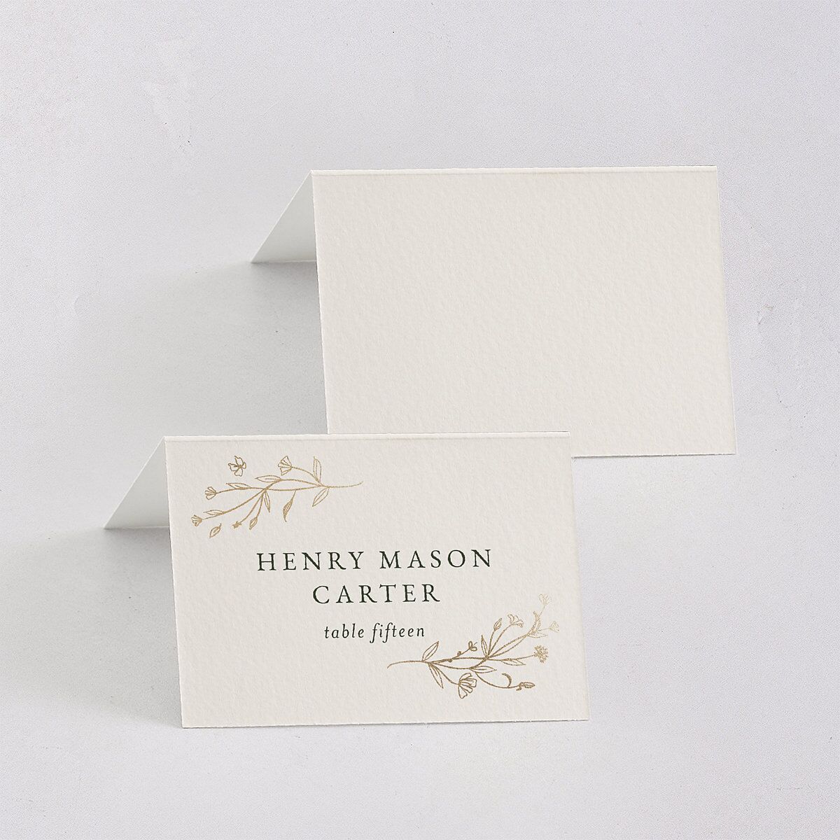 Gilded Monogram Place Cards Gold Dark Camo Signature