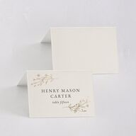Gilded Monogram Place Cards Gold Dark Camo Signature