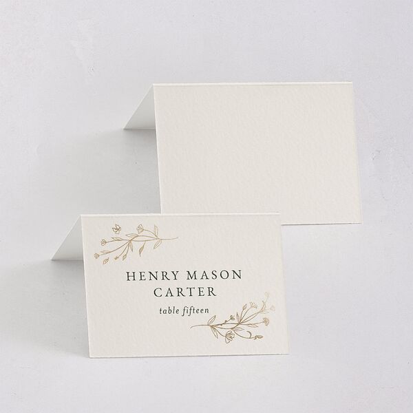 Gilded Monogram Place Cards Gold Dark Camo Signature