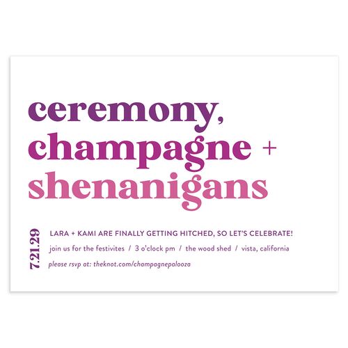Vibrant Bold Wedding Invitations Iris Signature Blank No Standard