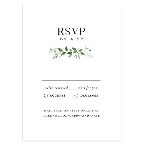 Greenery Frame Wedding Response Cards Licorice Signature Standard