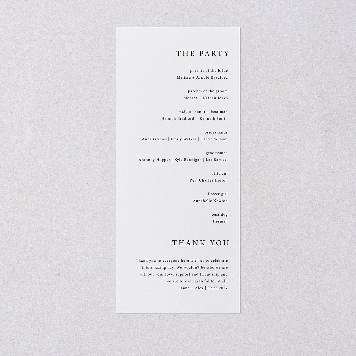 Natural Palette Wedding Programs Pure White Signature