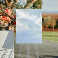 Photo Vow Mirrored Acrylic Welcome Sign Medium Pure White Mirrored Acrylic M Welcome Standard