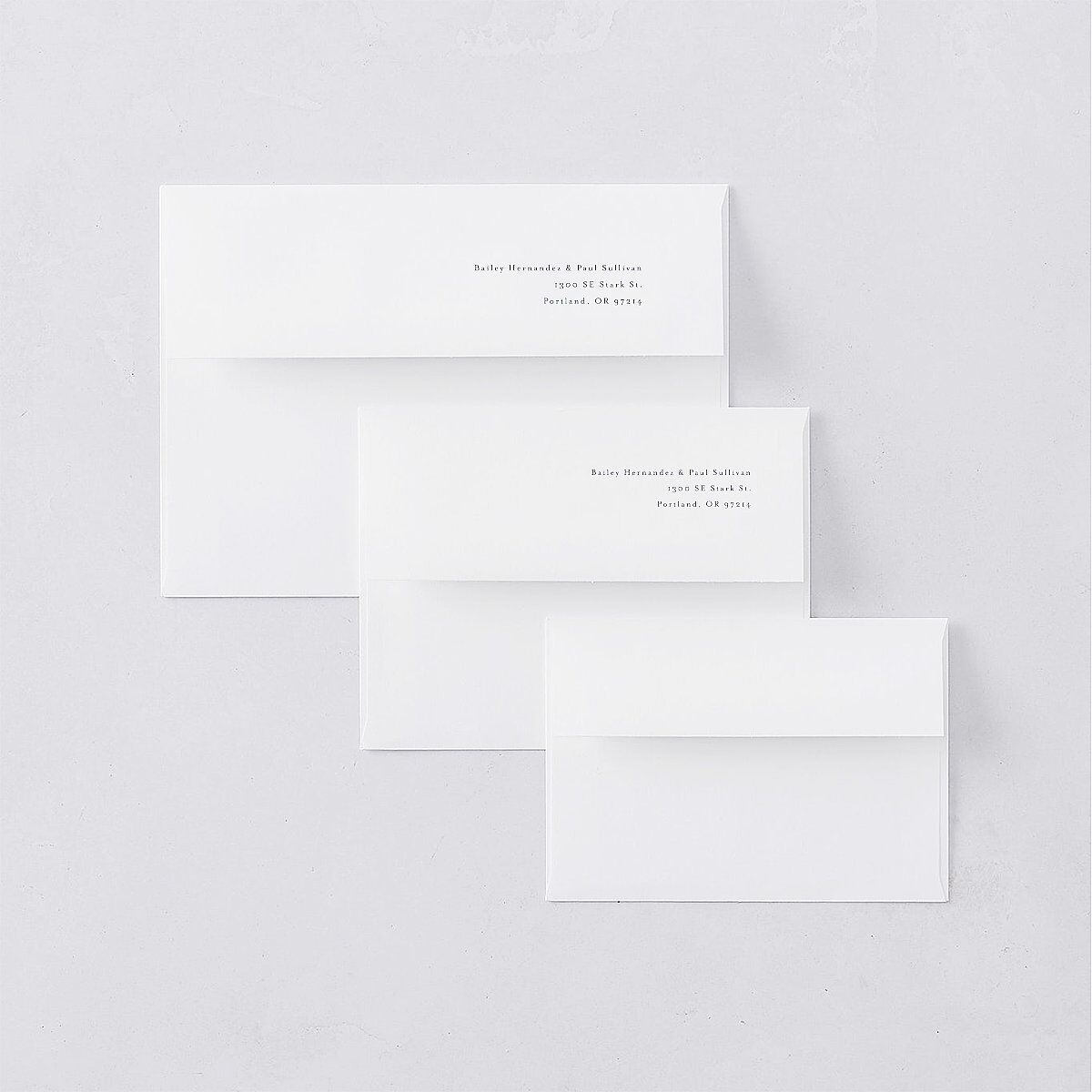 Eternal Love Rehearsal Dinner Invitation Envelopes White Standard Cruise Both Recipient and Return Addresses Signature