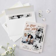 Mood Board Save the Date Cards Linen Signature smooth Blank No