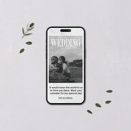 Magazine Cover Digital Save the Date Cards Licorice Dusty Blue Lets Celebrate Standard