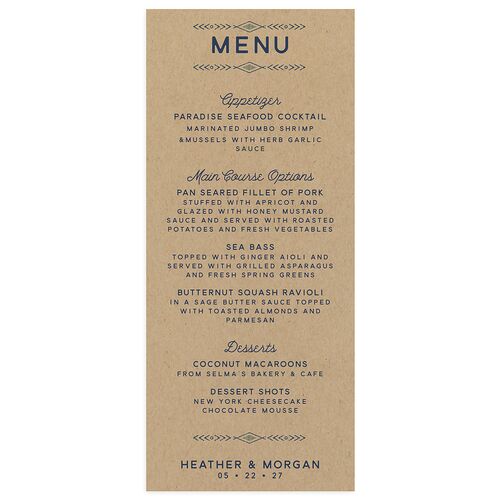 Vintage Mountain Menus Dusty Blue Signature