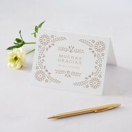 Papel Picado De Mexico Thank You Cards Taupe