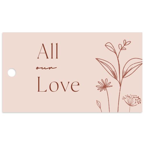 Simple Modern Wildflowers Favor Gift Tags Pink Cotton Signature