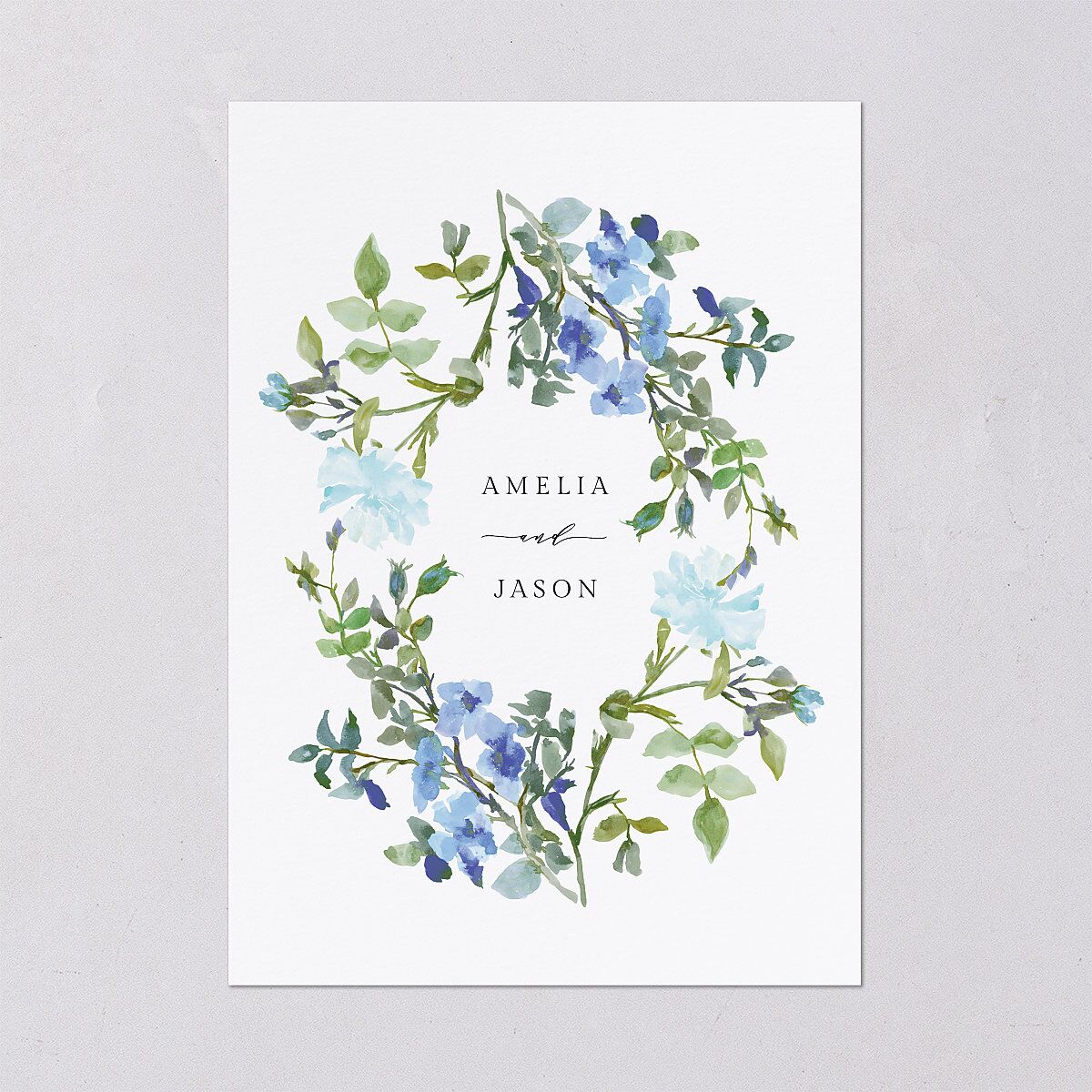 Minimal Floral Wedding Invitations Ocean Signature Blank No Standard