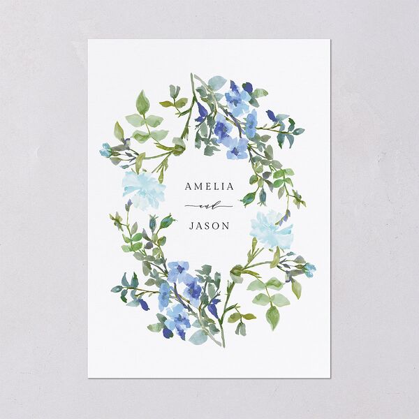 Minimal Floral Wedding Invitations Ocean Signature Blank No Standard