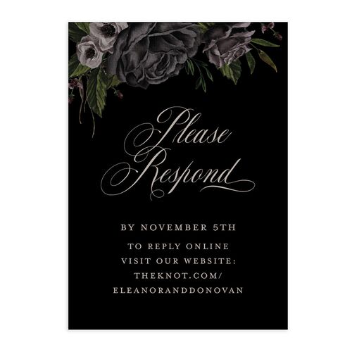 Dark Gothic Roses QR Code RSVP Cards Midnight Signature Standard