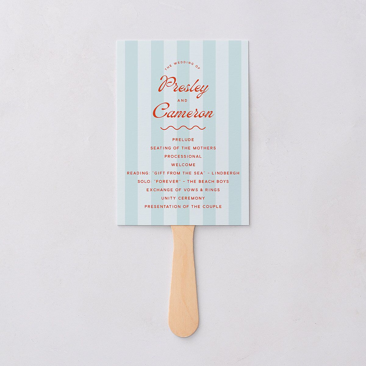 Cabana Stripes Fan Programs Pastel Blue Signature Standard