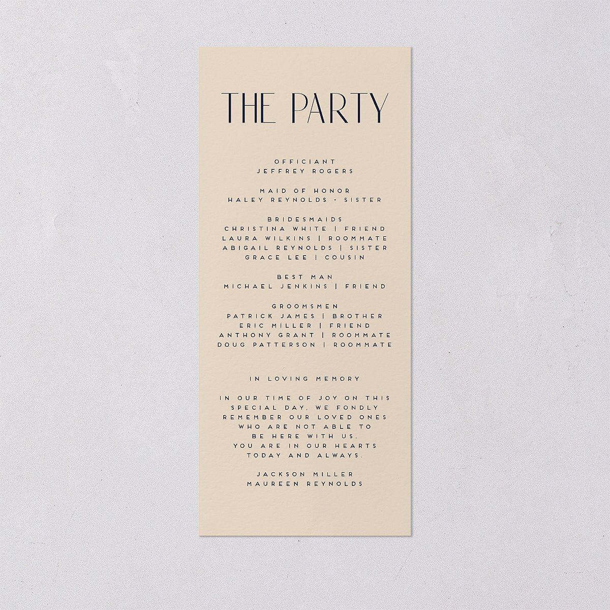 Headline Wedding Programs Navy Signature