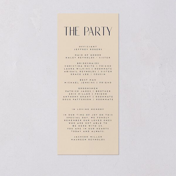 Headline Wedding Programs Navy Signature