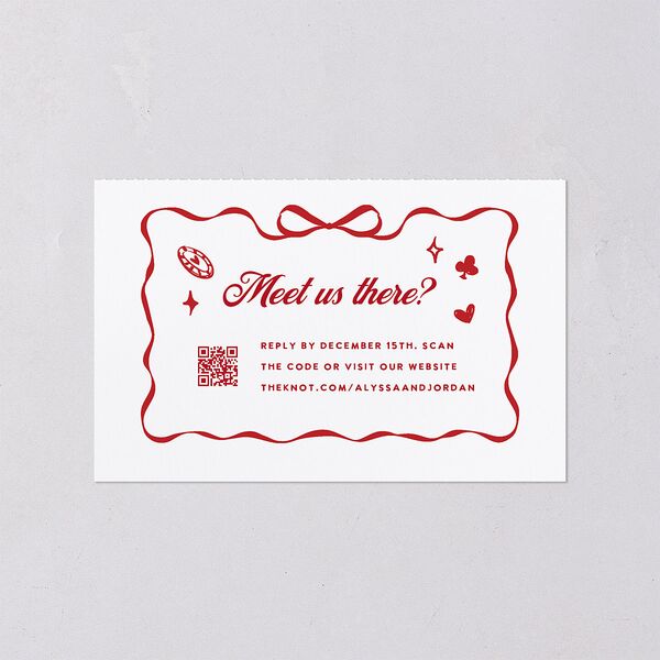 Hand Drawn Las Vegas Hearts All-in-One Wedding Invitations Ruby Signature Light Both Recipient and Return Addresses No