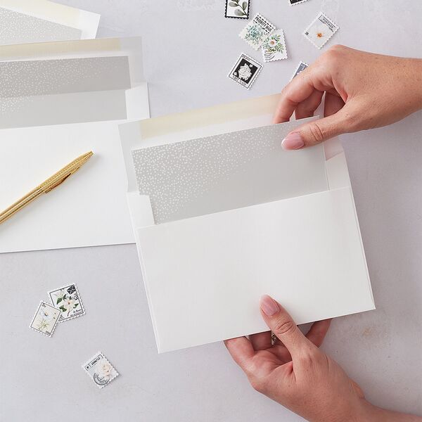 Holiday Sparkles Envelope Liners Pure White Standard