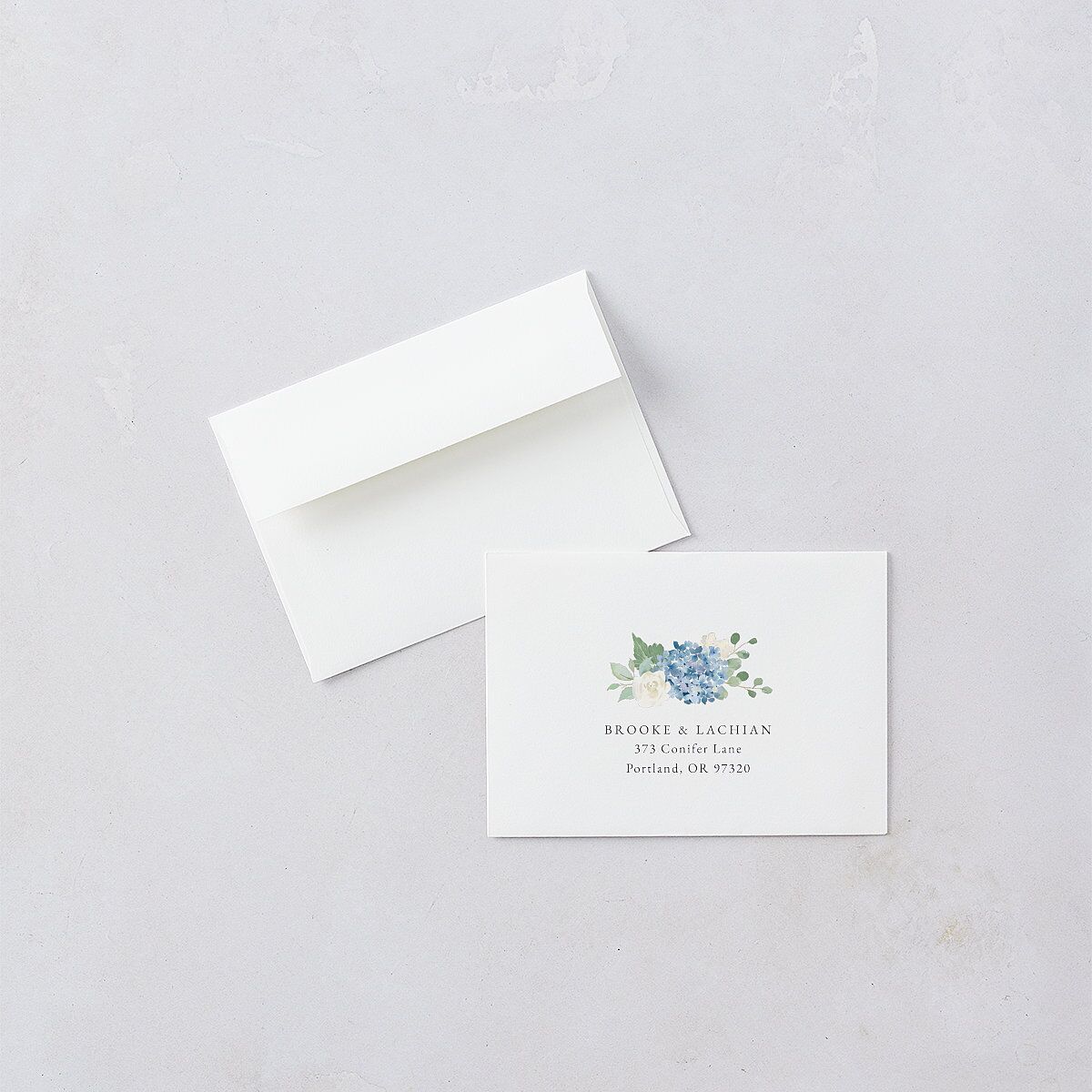 Elegant Hydrangea Wedding Response Cards Dusty Blue Signature Standard