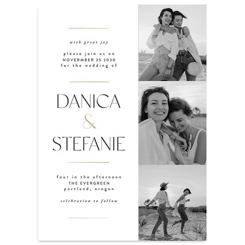 Windows Wedding Invitations Gold Pure White Signature Blank No Standard
