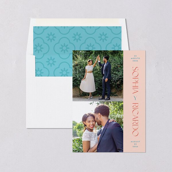 Color del Amor Save The Date Cards Salmon Signature smooth Blank No