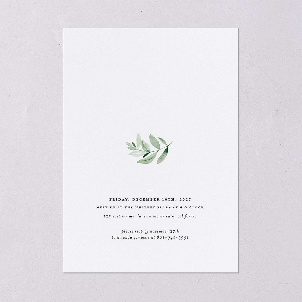 Gorgeous Greenery Rehearsal Dinner Invitations Pure White Signature Blank Standard