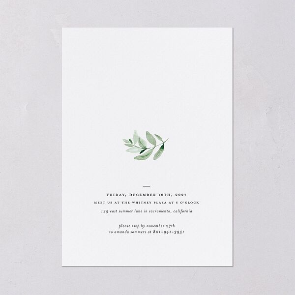 Gorgeous Greenery Rehearsal Dinner Invitations Pure White Signature Blank Standard