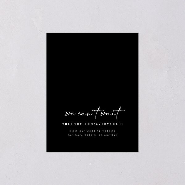 Modern Vow Save the Date Petite Cards Charcoal Signature smooth Blank No Standard