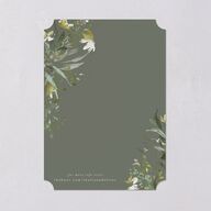 Gilded Greenery Save The Date Cards Gold Deep Olive Signature smooth Blank No
