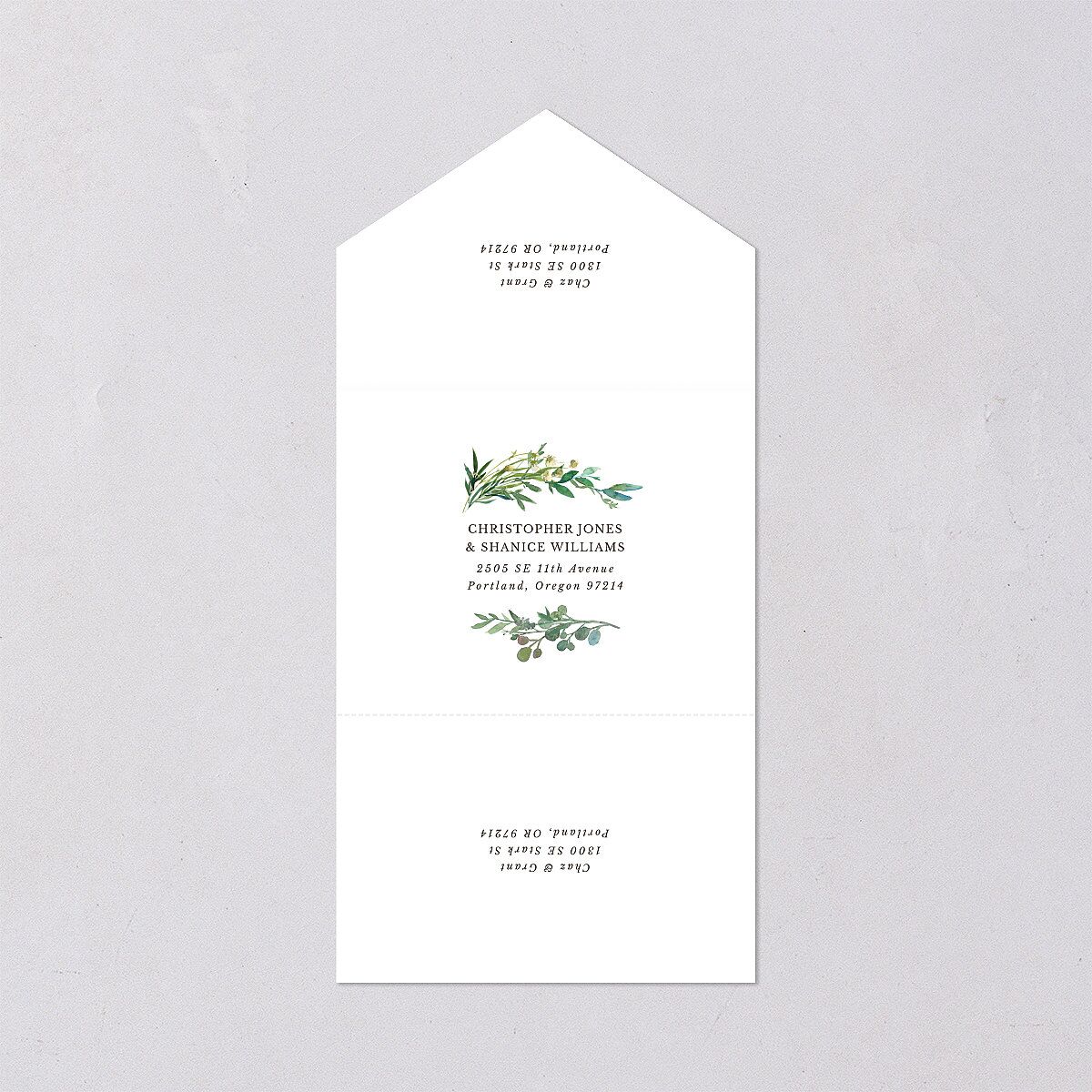 Leafy Hoops All-in-One Wedding Invitations — view 2