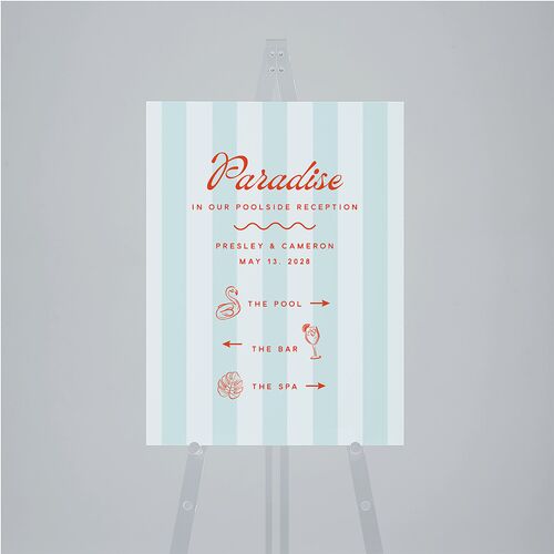 Cabana Stripes Standard Direction Sign Medium Pastel Blue Standard Indoor Foam Core M Direction
