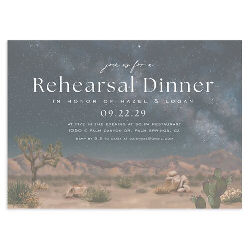 Desert Cactus Rehearsal Dinner Invitations Licorice Signature Blank Standard
