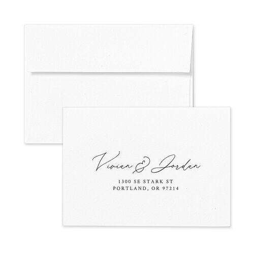 Classic Countryside Sunflowers Response Card Envelopes Charcoal Blue Return Address Signature Standard