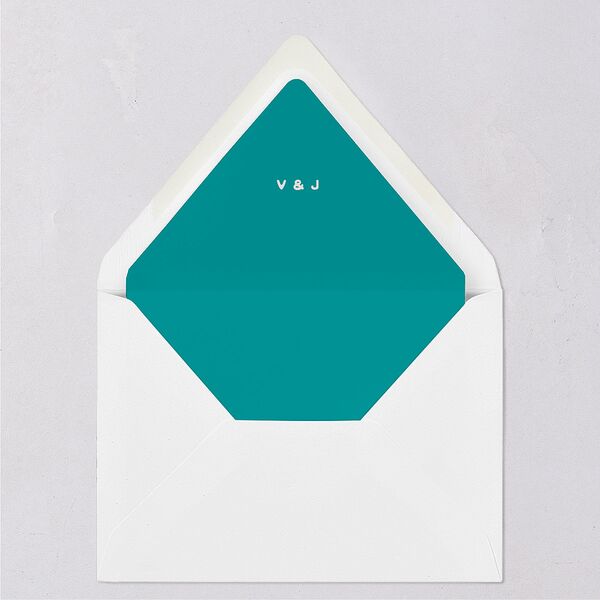 Illustrated Retro Coastal Beach Euro Envelope Liners Turquoise Luxe