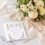 Fairytale Wildflower Crest Guest Books Pure White