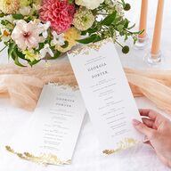 Glistening Garden Wedding Programs Gold Linen Signature