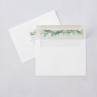 Leafy Monogram Hoop Save the Date Cards Pure White Signature smooth Blank No