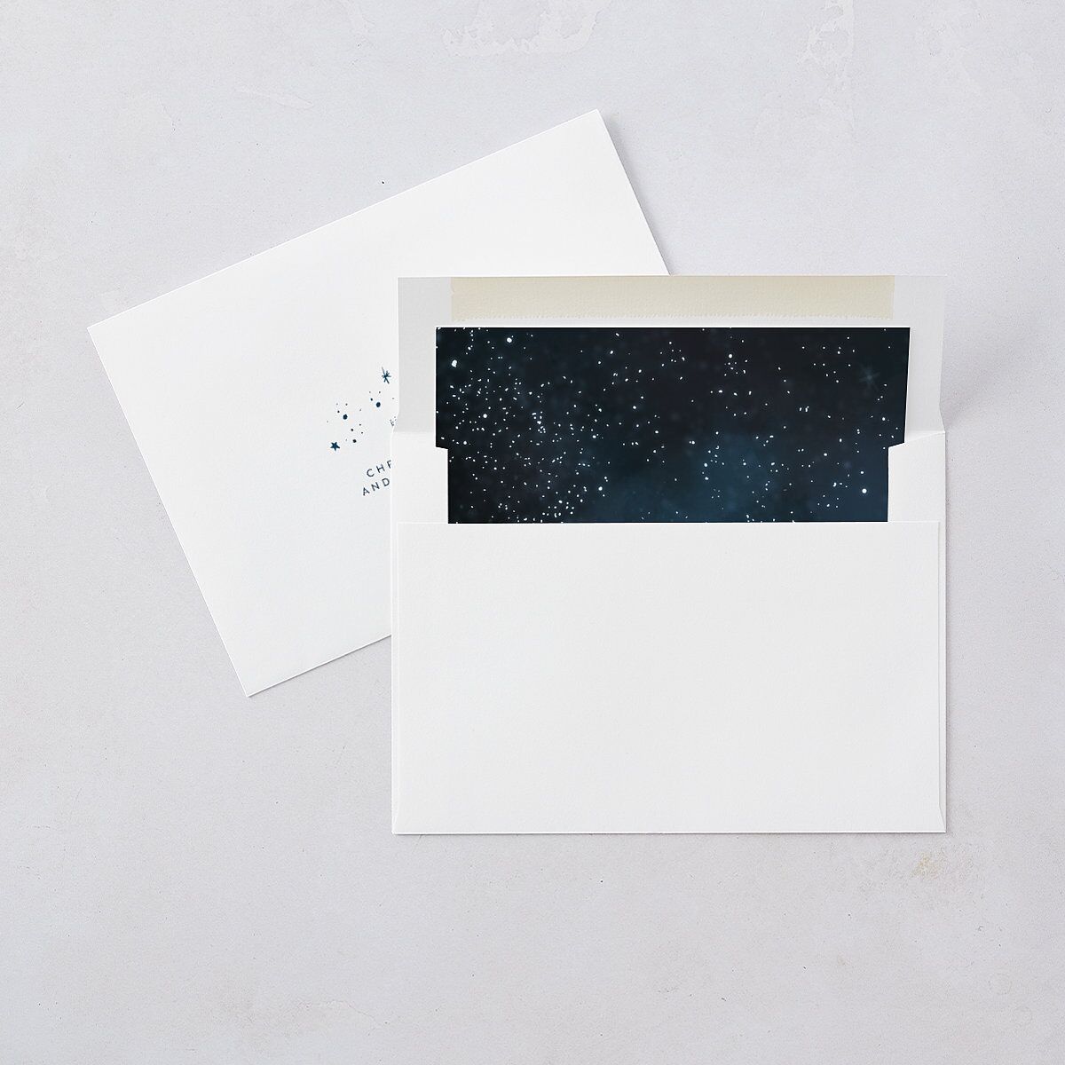 Starry Night Wedding Invitations Moody Blue Signature Blank No Standard