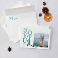 Retro Holiday Holiday Cards Sea Glass Signature Blank Standard Landscape