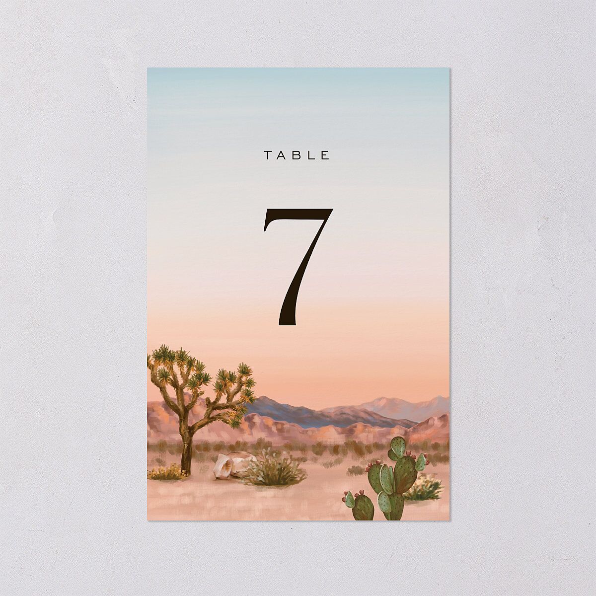 Desert Cactus Table Numbers Peach Fuzz Signature
