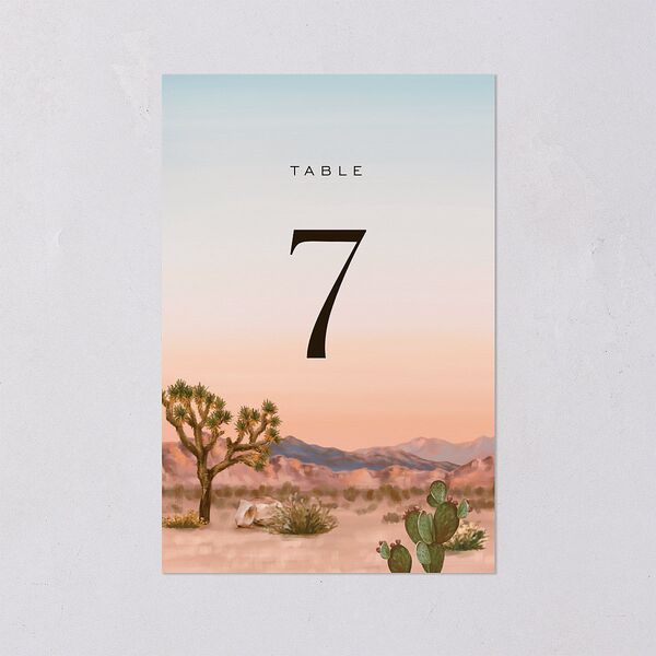 Desert Cactus Table Numbers Peach Fuzz Signature