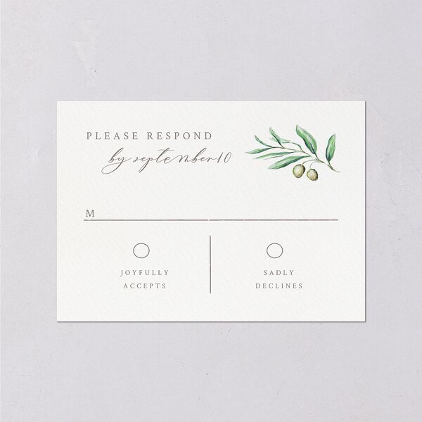 Painted Winery Wedding Response Cards Green Apple Signature Standard