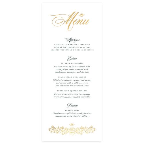 Rose Garden Crest Menus by Bridgerton Gold Dark Emerald Signature