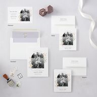 Wildflower Photo Save the Date Cards Lilac Signature smooth Blank No Standard