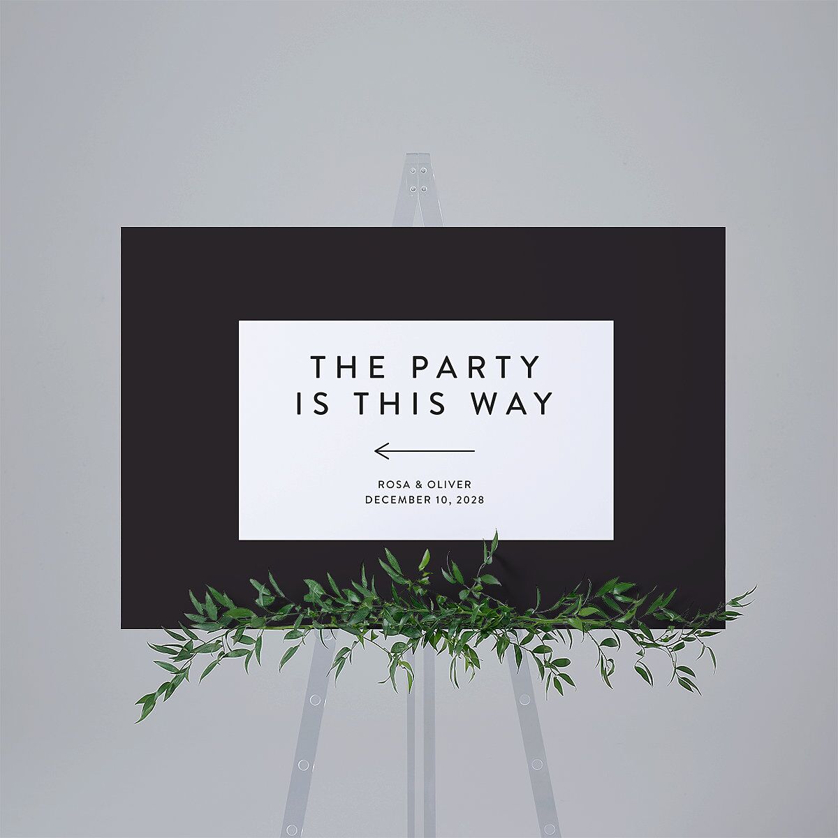 Blooming Botanical Standard Direction Sign Large Midnight Standard Indoor Foam Core L Direction