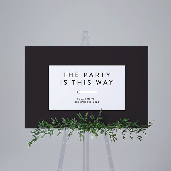 Blooming Botanical Standard Direction Sign Large Midnight Standard Indoor Foam Core L Direction