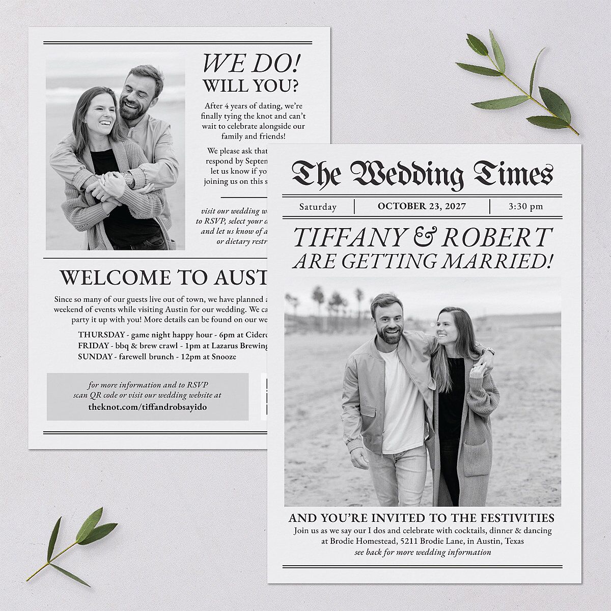 Newspaper Wedding Invitations — view 1