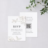 Botanical Luxury QR Code RSVP Cards Pure White Signature Standard