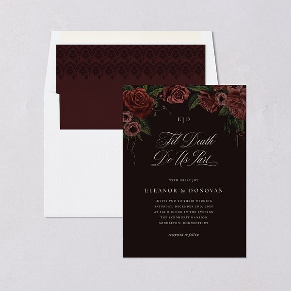 Dark Gothic Roses Envelope Liners Burgundy Standard